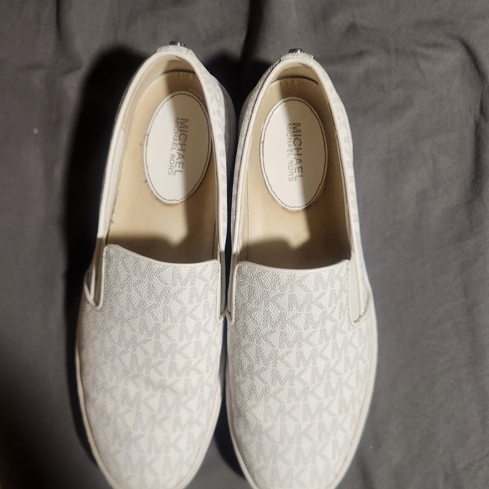 Michael Kors White Slip-On Shoes